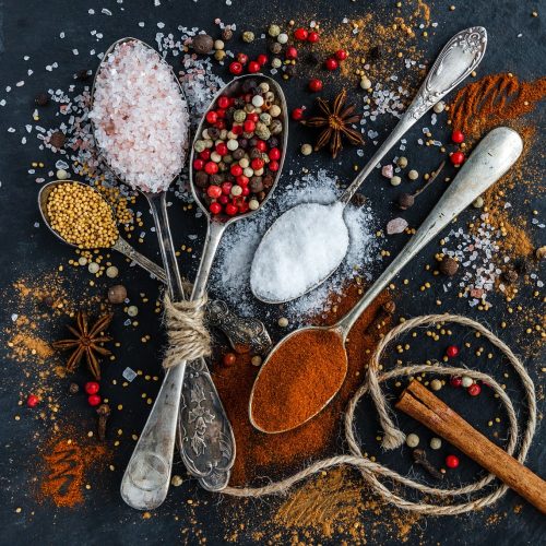 spices, mobile wallpaper, lock screen wallpaper, spoons, salt, mobile wallpaper 4k, ipad wallpaper, pepper, ingredients, phone wallpaper, samsung wallpaper, condiments, flavoring, beautiful wallpaper, background, wallpaper, iphone wallpaper